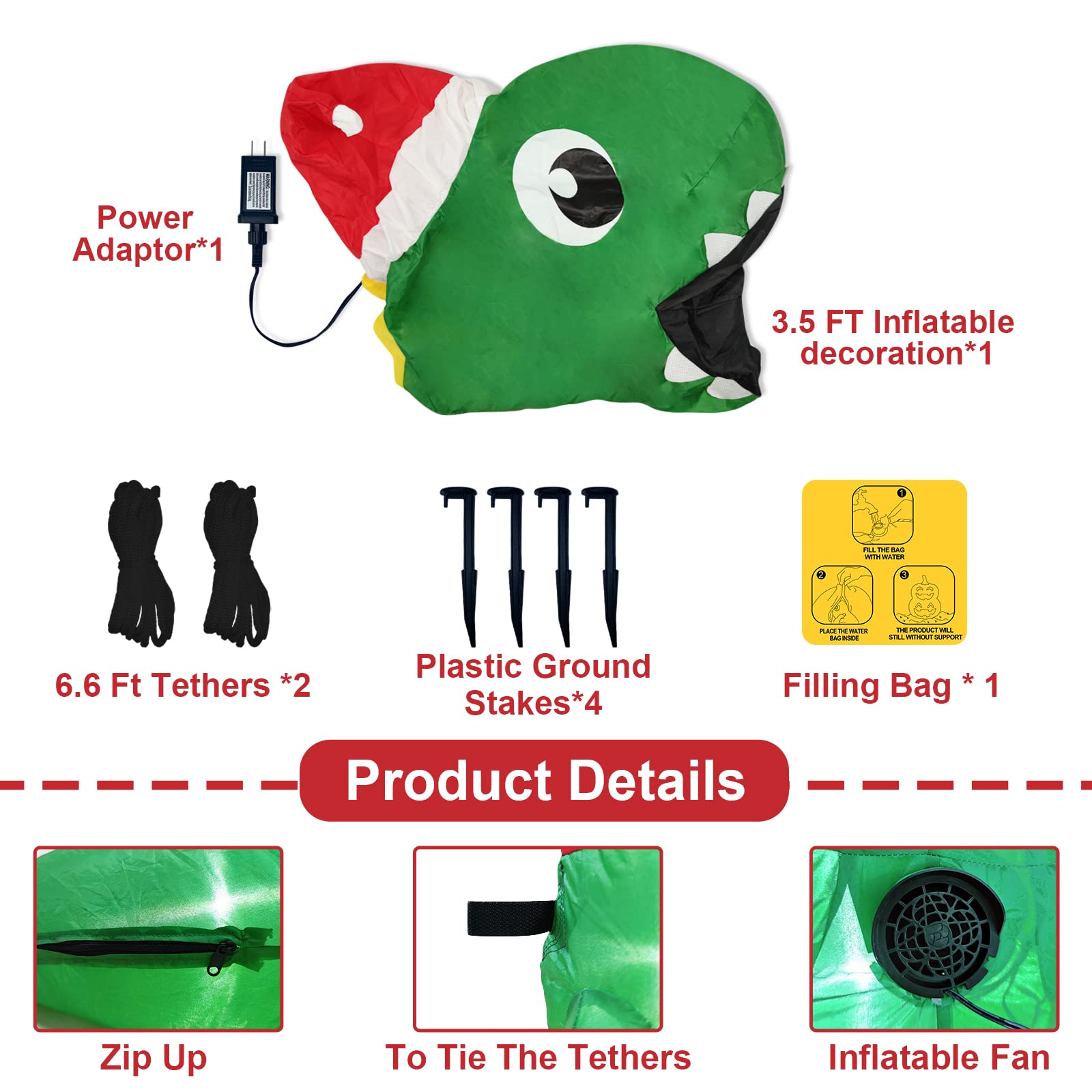 Foto 4 pulgar | Inflable Decorativo Turnmeon de Dinosaurio-Venta Internacional