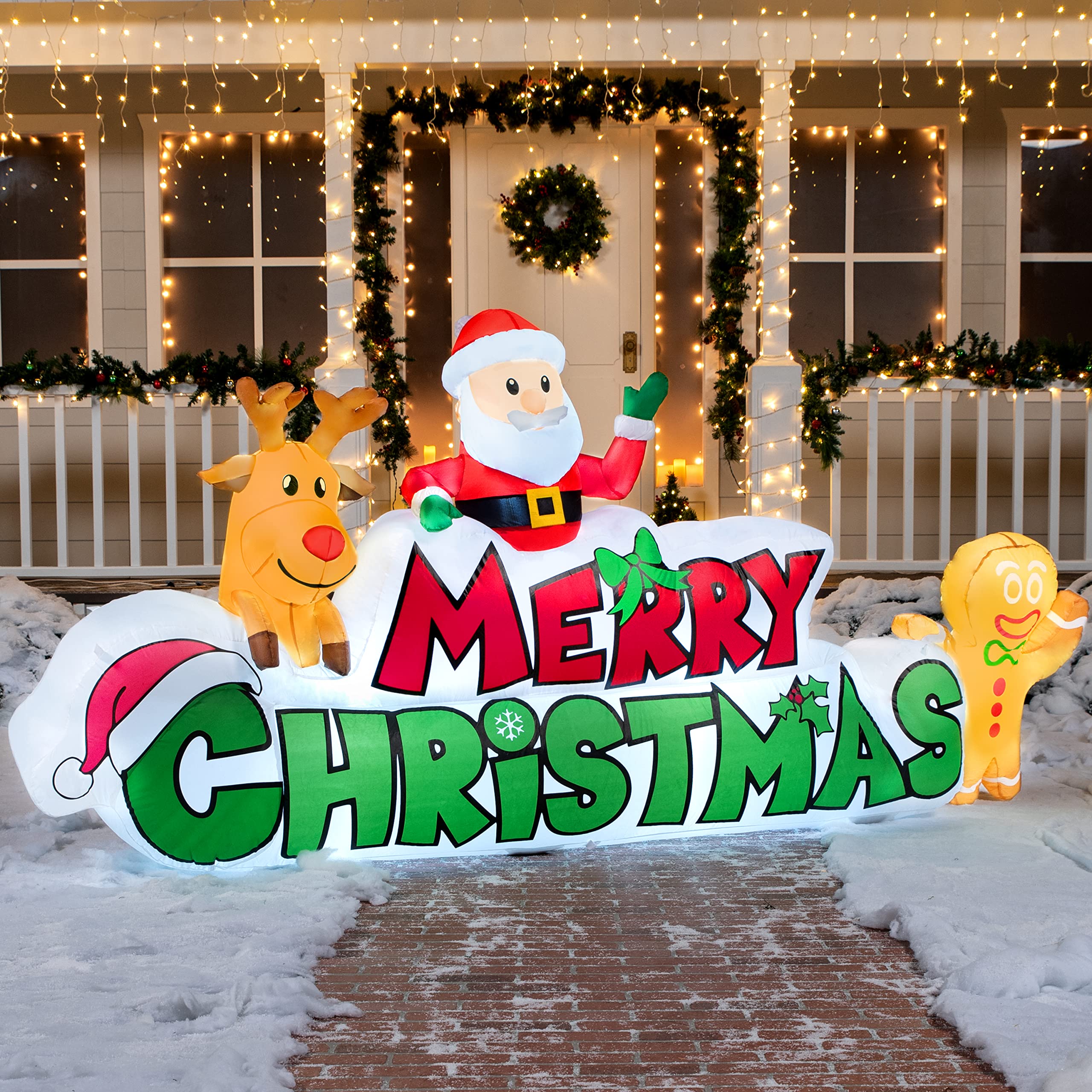 Foto 1 | Hinchable Navideño Joiedomi Merry Christmas De 2,9 M Con Led - Venta Internacional.