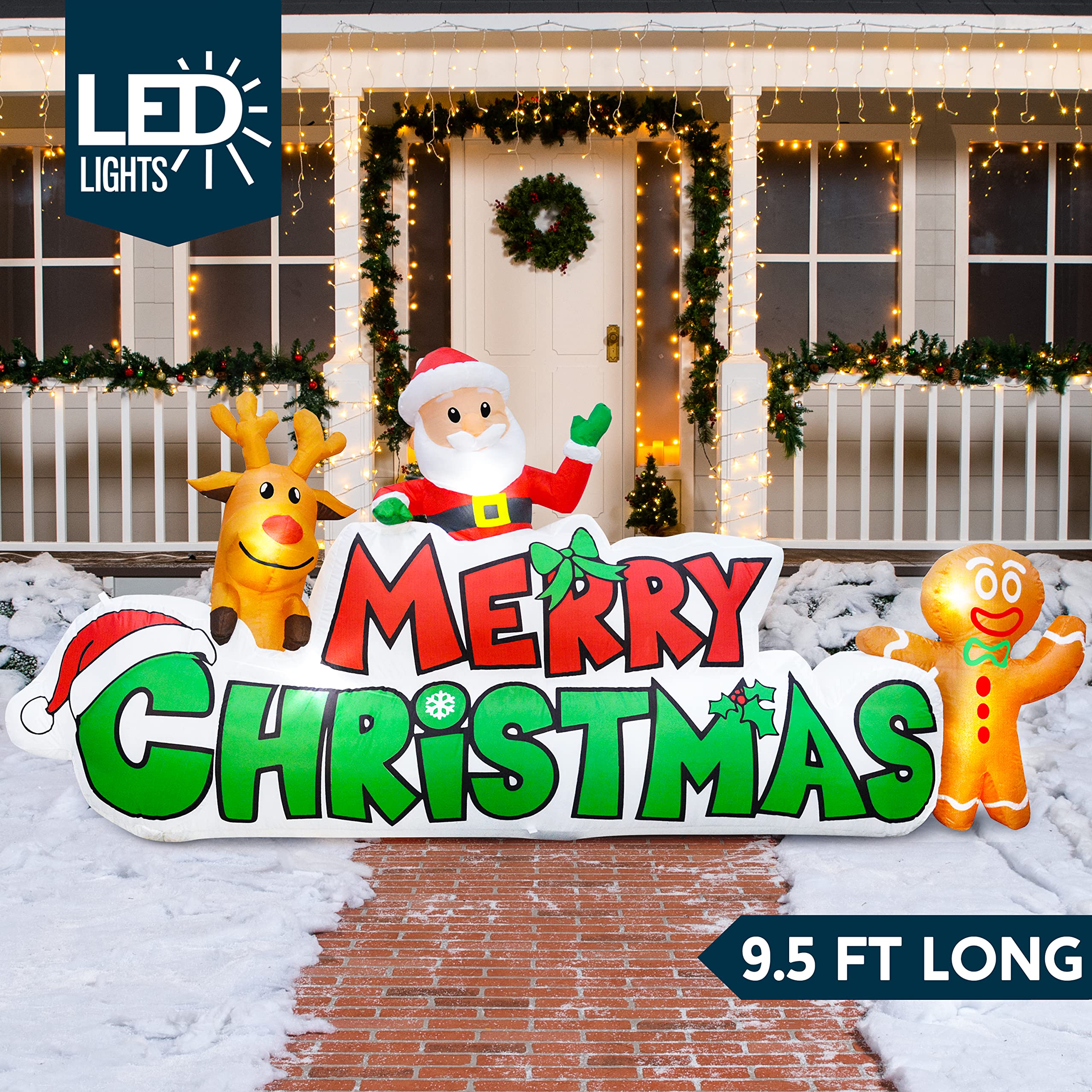 Foto 2 | Hinchable Navideño Joiedomi Merry Christmas De 2,9 M Con Led - Venta Internacional.
