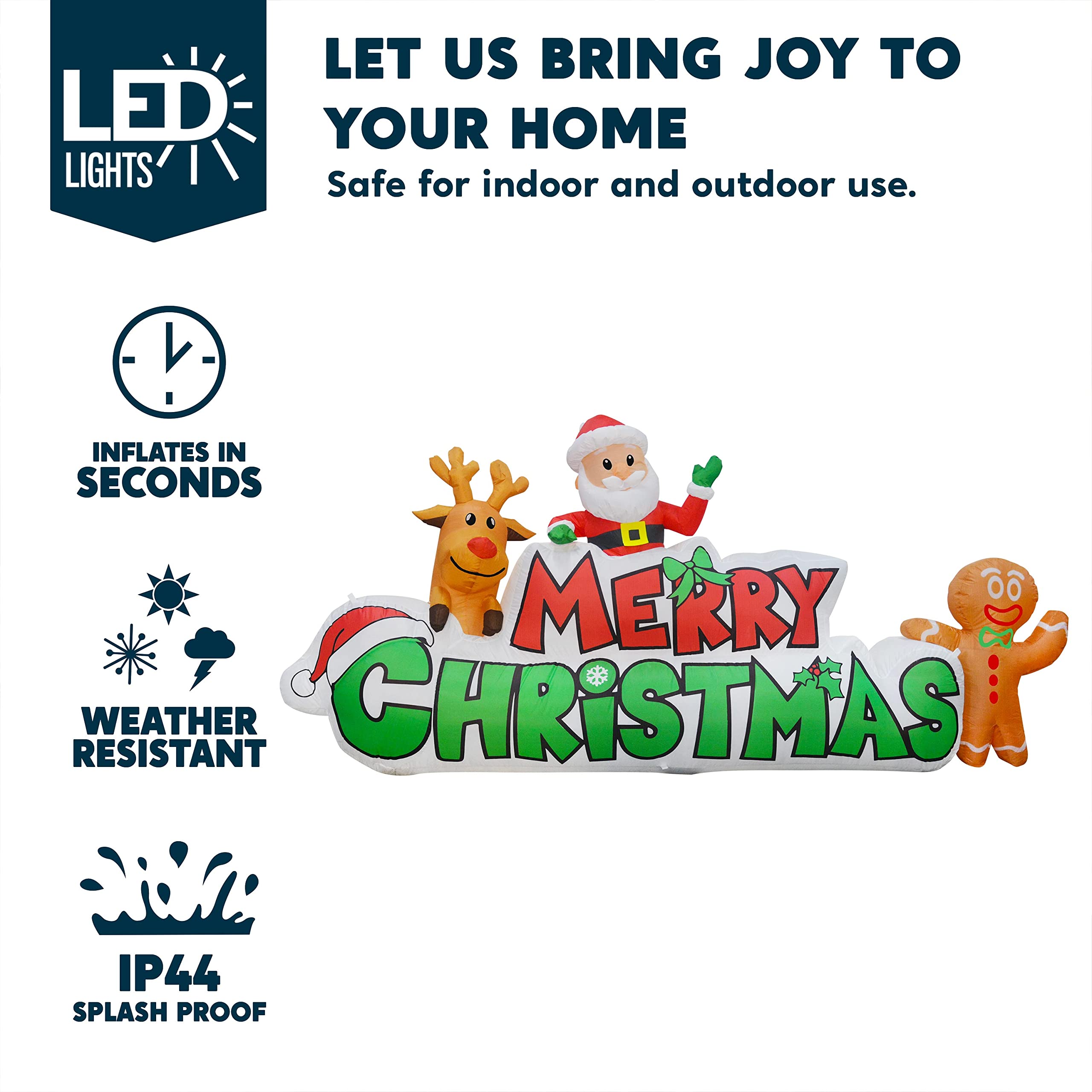 Foto 4 pulgar | Hinchable Navideño Joiedomi Merry Christmas De 2,9 M Con Led - Venta Internacional.