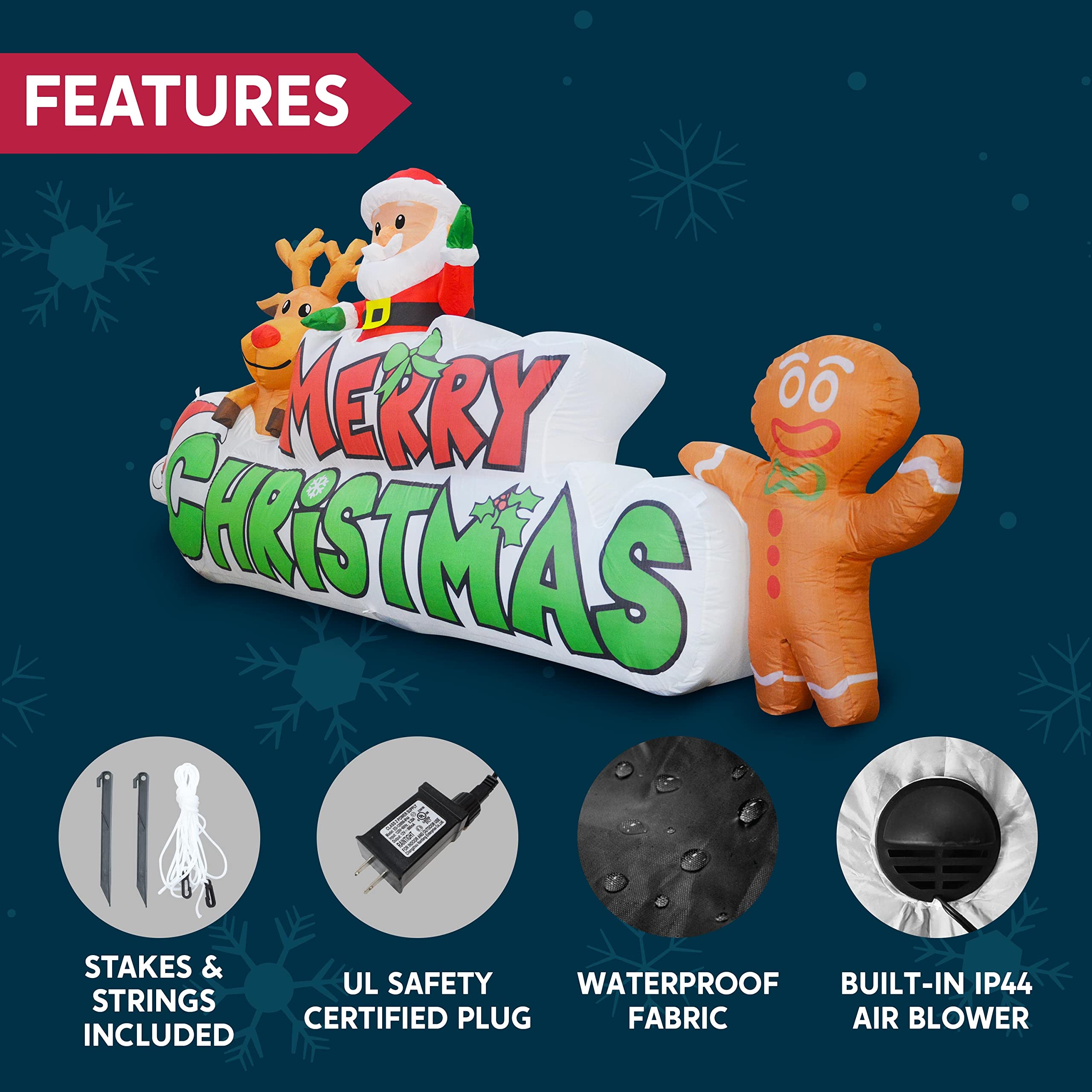 Foto 7 pulgar | Hinchable Navideño Joiedomi Merry Christmas De 2,9 M Con Led - Venta Internacional.