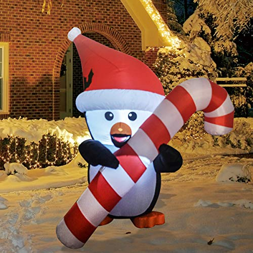 Foto 2 pulgar | Pingüino Inflable Navideño Goosh Con Bastón De 150 Cm Con Luces - Venta Internacional.