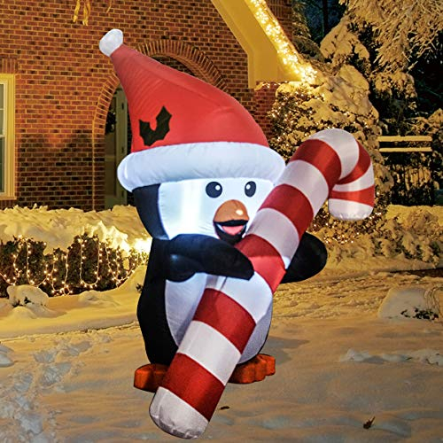 Foto 3 pulgar | Pingüino Inflable Navideño Goosh Con Bastón De 150 Cm Con Luces - Venta Internacional.