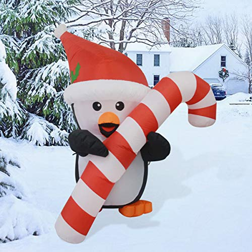 Foto 4 pulgar | Pingüino Inflable Navideño Goosh Con Bastón De 150 Cm Con Luces - Venta Internacional.