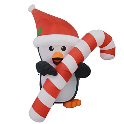 Foto 5 pulgar | Pingüino Inflable Navideño Goosh Con Bastón De 150 Cm Con Luces - Venta Internacional.
