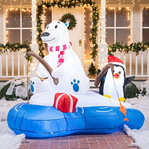 Foto 5 pulgar | Oso Polar Inflable Navideñocon Pingüino 180 Cm  - Venta Internacional