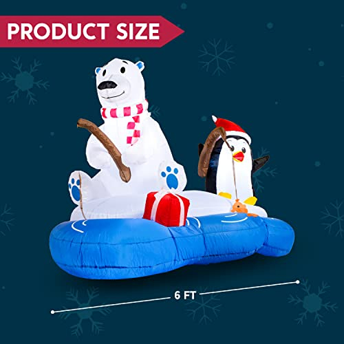 Foto 6 pulgar | Oso Polar Inflable Navideñocon Pingüino 180 Cm  - Venta Internacional