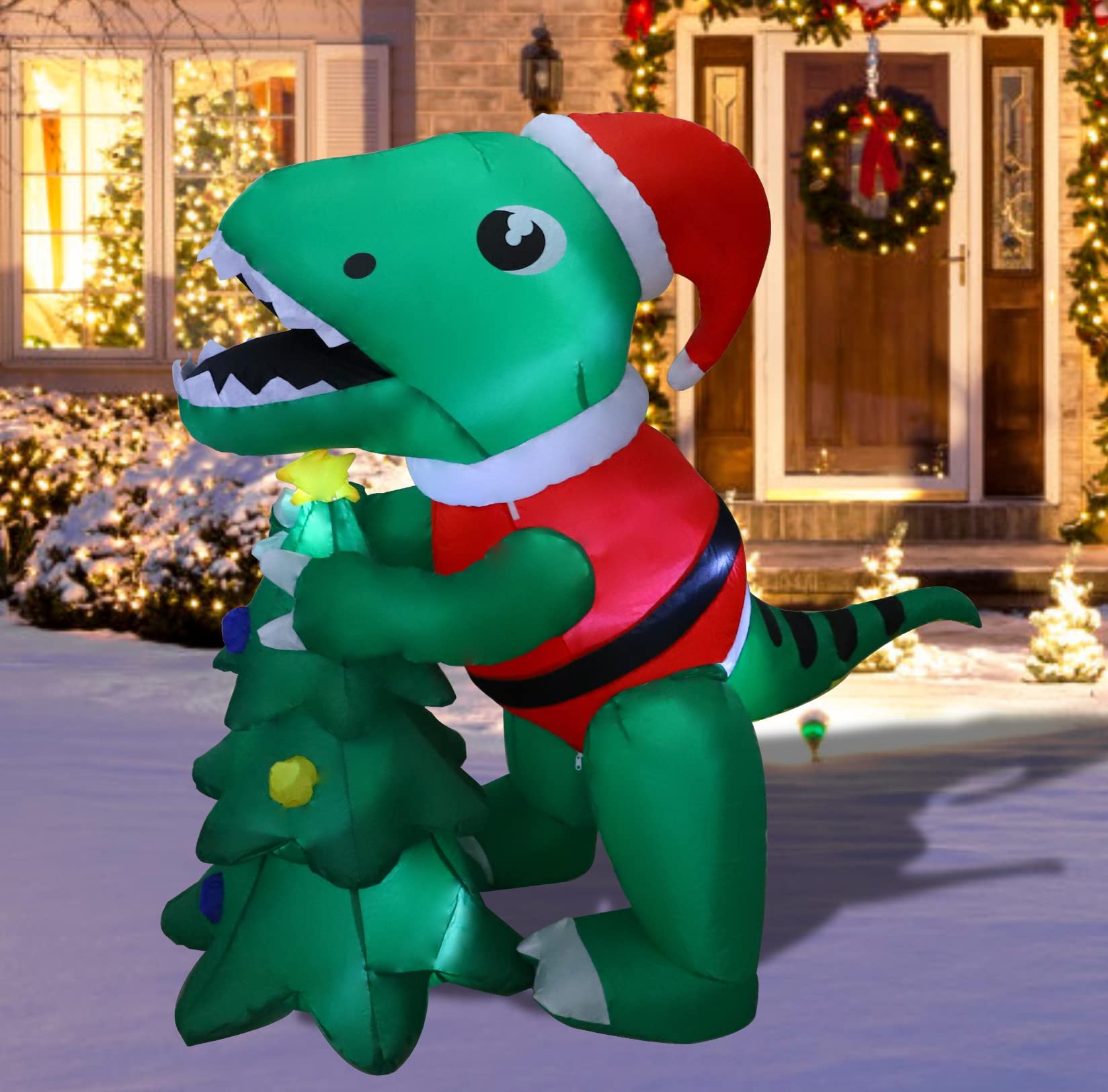 Foto 2 pulgar | Dinosaurio Inflable Navideño Mortime De 1,5 M Con Caja De Regalo - Venta Internacional.
