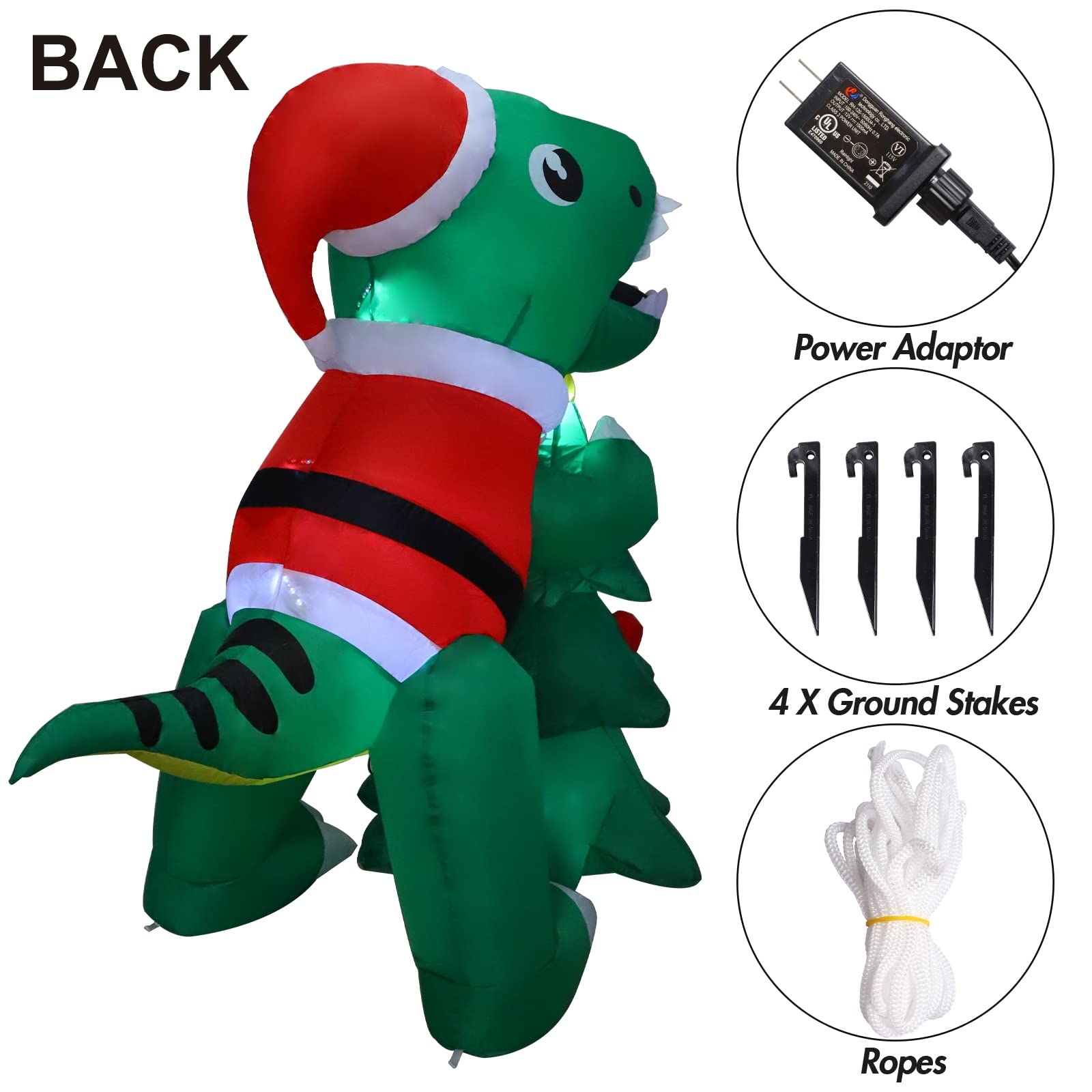 Foto 3 pulgar | Dinosaurio Inflable Navideño Mortime De 1,5 M Con Caja De Regalo - Venta Internacional.