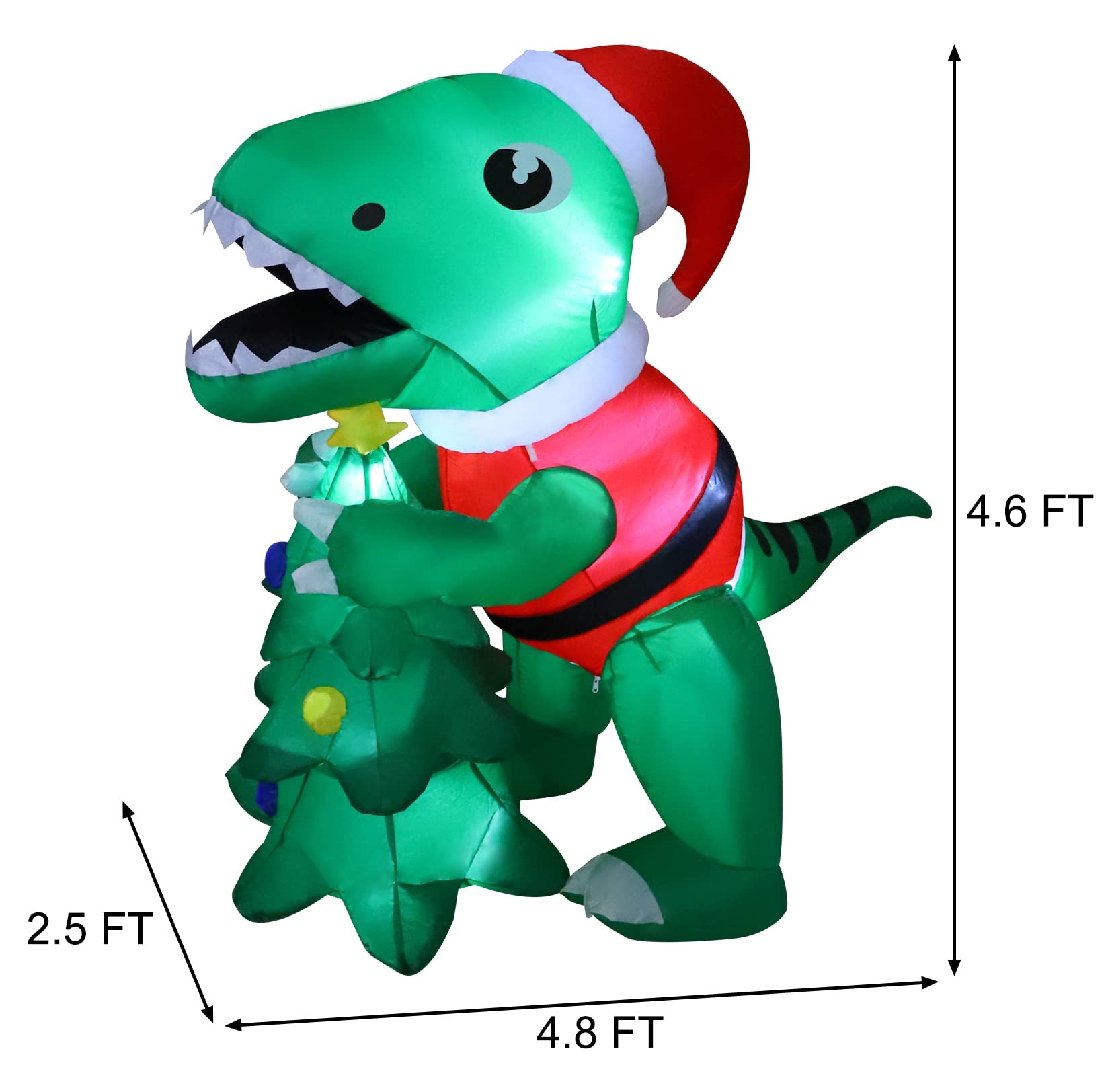 Foto 4 pulgar | Dinosaurio Inflable Navideño Mortime De 1,5 M Con Caja De Regalo - Venta Internacional.