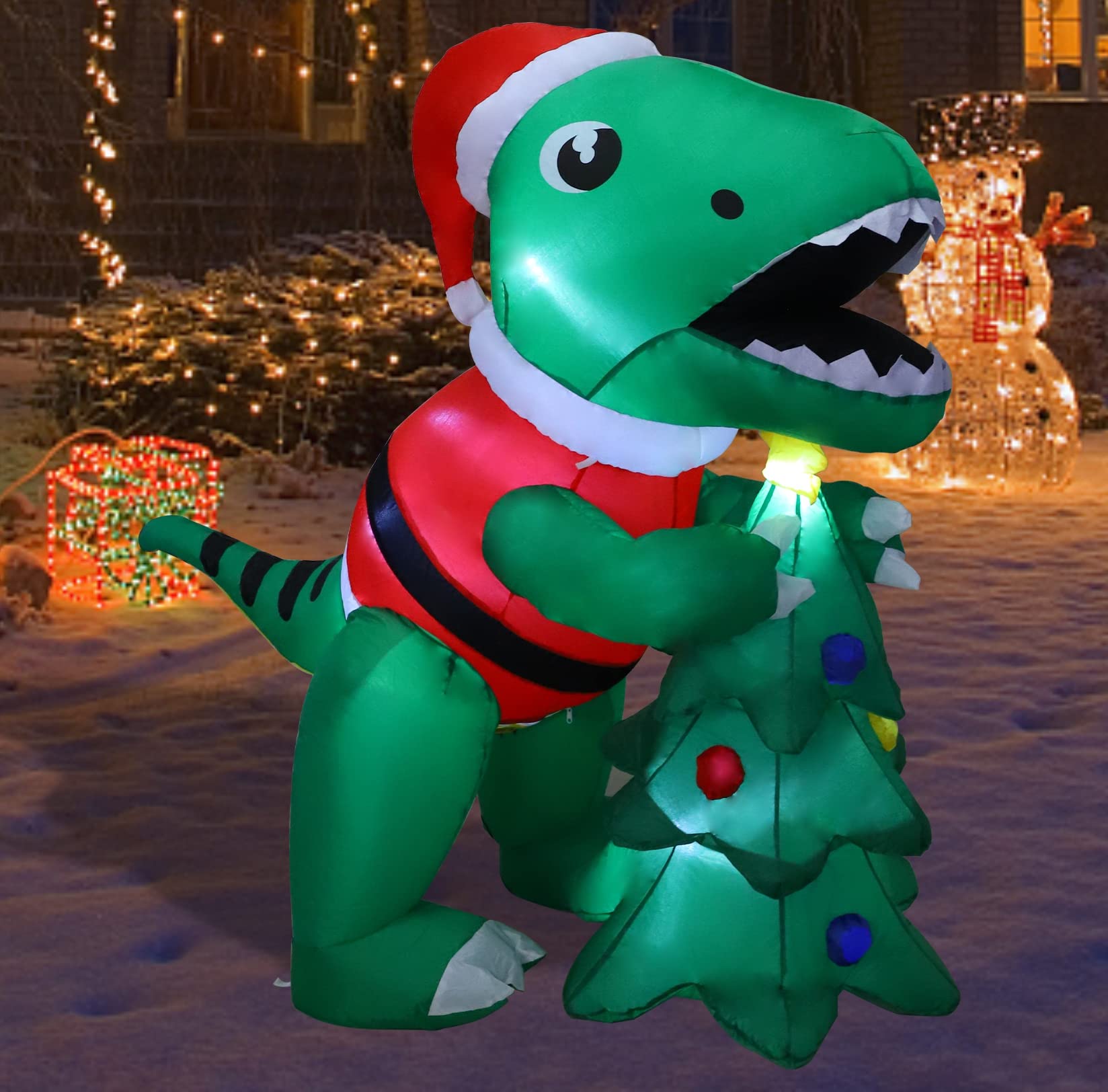Foto 6 pulgar | Dinosaurio Inflable Navideño Mortime De 1,5 M Con Caja De Regalo - Venta Internacional.