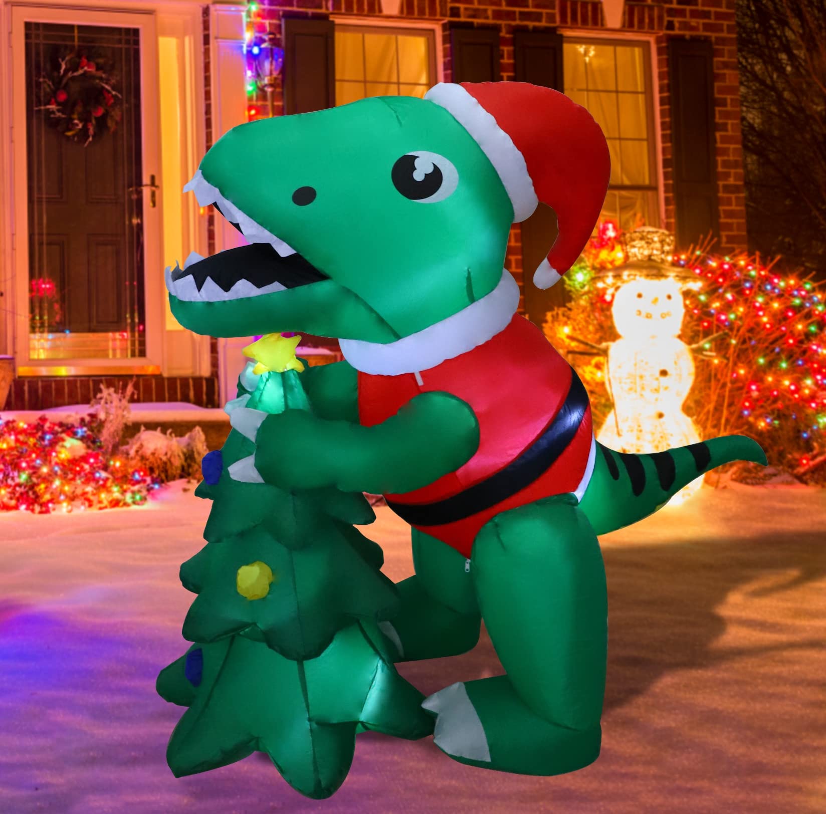 Foto 7 pulgar | Dinosaurio Inflable Navideño Mortime De 1,5 M Con Caja De Regalo - Venta Internacional.