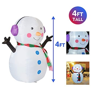Foto 4 | Muñeco de Nieve Inflable Navideño Goosh 1.2 M Con Luces Led Para Exteriores - Venta Internacional