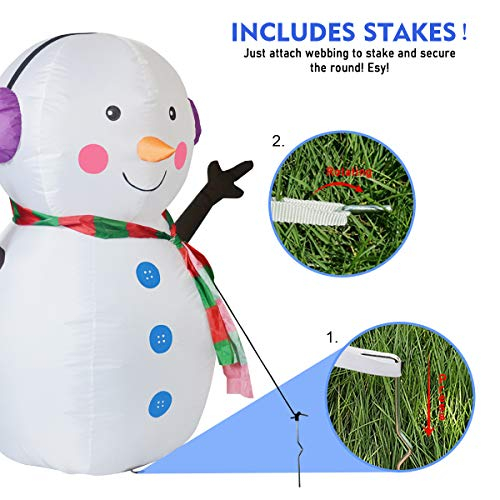 Foto 6 pulgar | Muñeco de Nieve Inflable Navideño Goosh 1.2 M Con Luces Led Para Exteriores - Venta Internacional