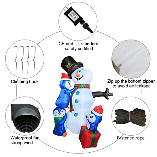Foto 3 pulgar | Inflable Navideño Muñeco de Nieve Goosh de 1.8 M con Pingüinos Y Led - Venta Internacional