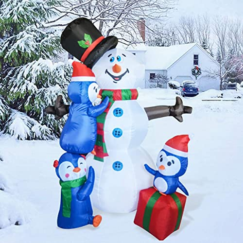 Foto 5 pulgar | Inflable Navideño Muñeco de Nieve Goosh de 1.8 M con Pingüinos Y Led - Venta Internacional