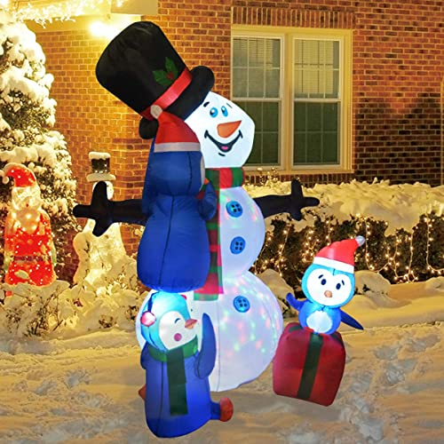 Foto 7 pulgar | Inflable Navideño Muñeco de Nieve Goosh de 1.8 M con Pingüinos Y Led - Venta Internacional