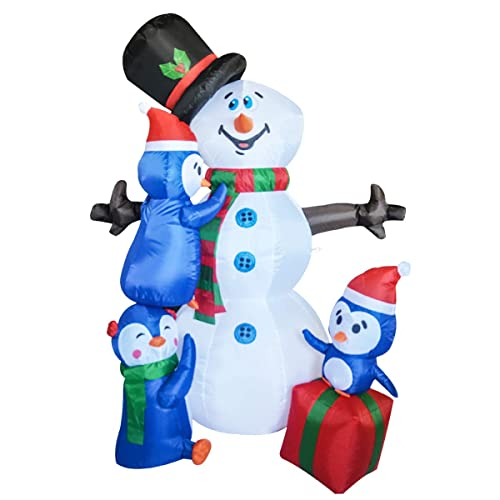 Foto 8 pulgar | Inflable Navideño Muñeco de Nieve Goosh de 1.8 M con Pingüinos Y Led - Venta Internacional