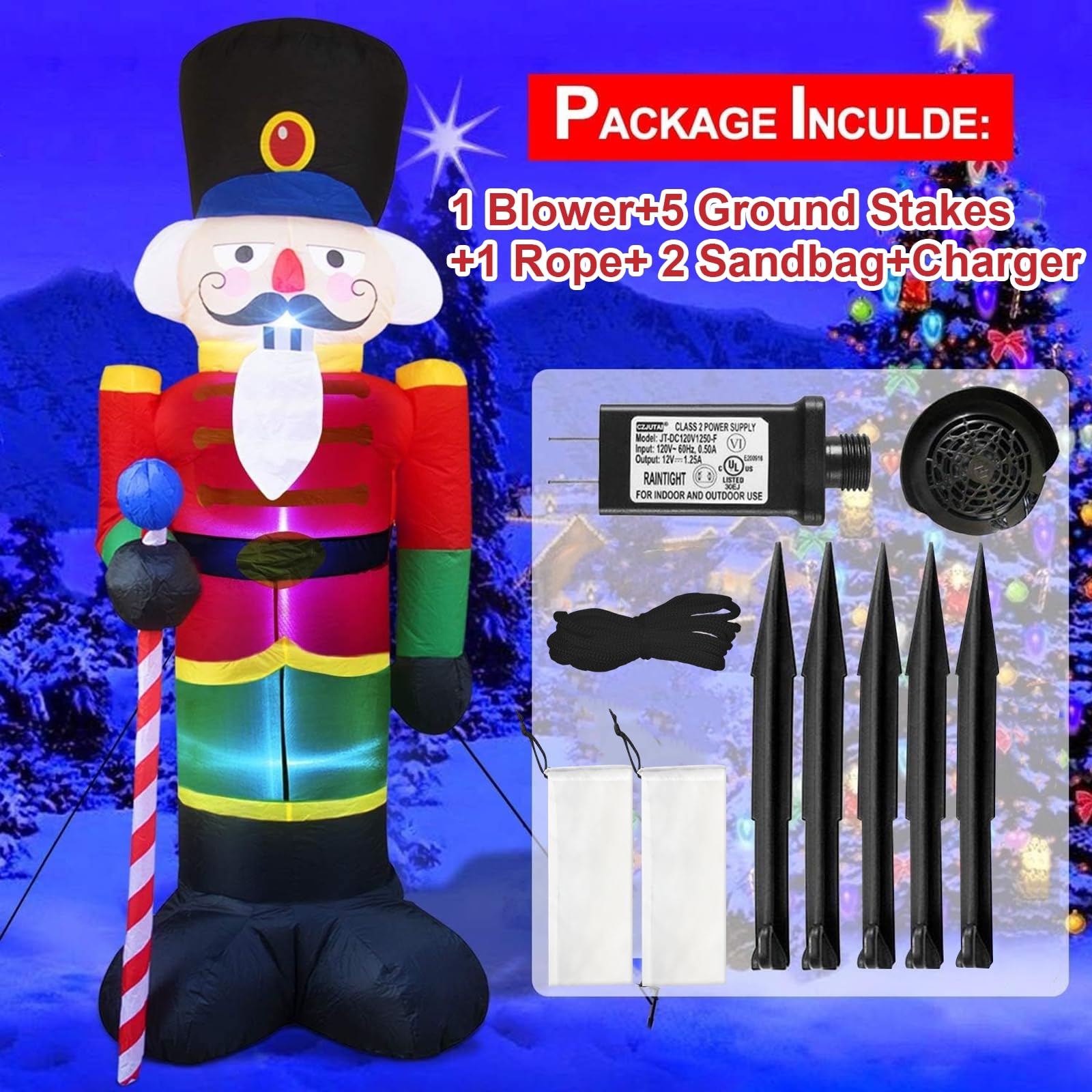 Foto 2 | Cascanueces Inflable Navideño TURNMEON 8 Pies Con Luces Led - Venta Internacional