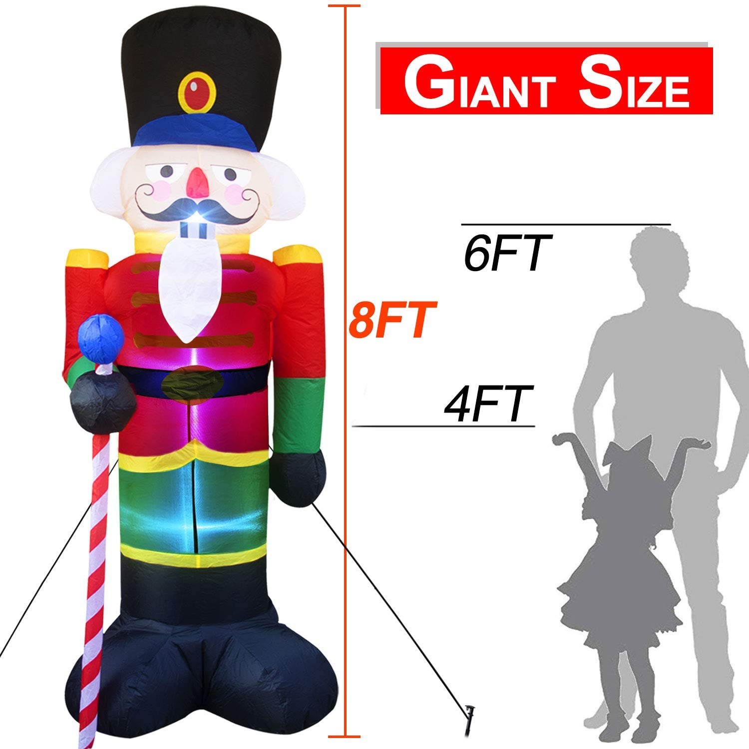 Foto 3 | Cascanueces Inflable Navideño TURNMEON 8 Pies Con Luces Led - Venta Internacional