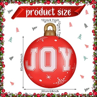 Foto 2 | Adornos Inflables Decorados Con Bolas Navideñas De 60 Cm, 2 Unidades - Venta Internacional.