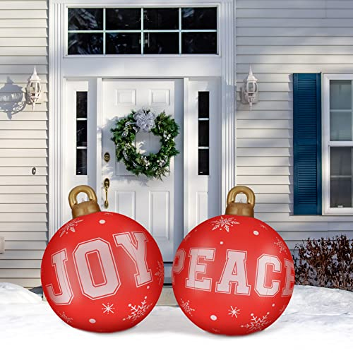Foto 5 pulgar | Adornos Inflables Decorados Con Bolas Navideñas De 60 Cm, 2 Unidades - Venta Internacional.