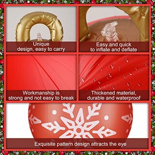 Foto 6 | Adornos Inflables Decorados Con Bolas Navideñas De 60 Cm, 2 Unidades - Venta Internacional.