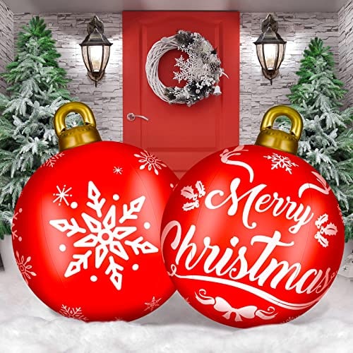 Adornos Inflables Decorados Con Bolas Navideñas De 60 Cm, 2 Unidades - Venta Internacional. $703