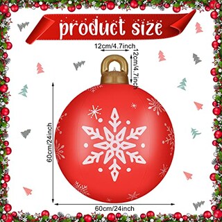 Foto 2 | Adornos Inflables Decorados Con Bolas Navideñas De 60 Cm, 2 Unidades - Venta Internacional.