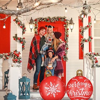 Foto 6 | Adornos Inflables Decorados Con Bolas Navideñas De 60 Cm, 2 Unidades - Venta Internacional.