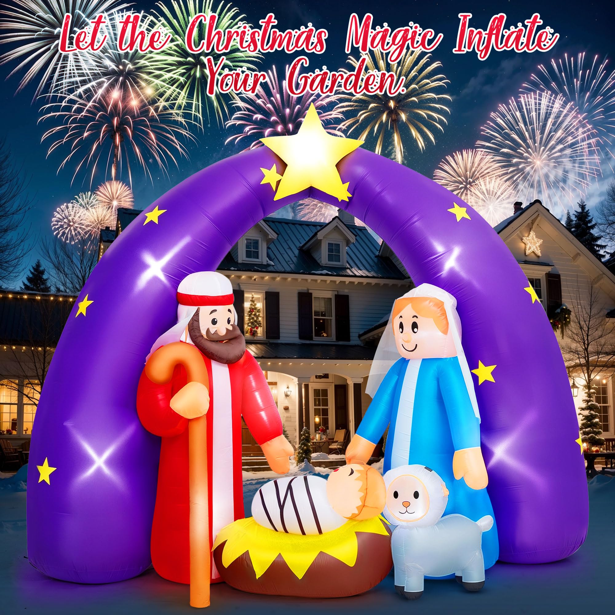 Foto 4 | Decoraciones Inflables Navideñas, Divertidos Juguetes, Nativity Sc - Venta Internacional.