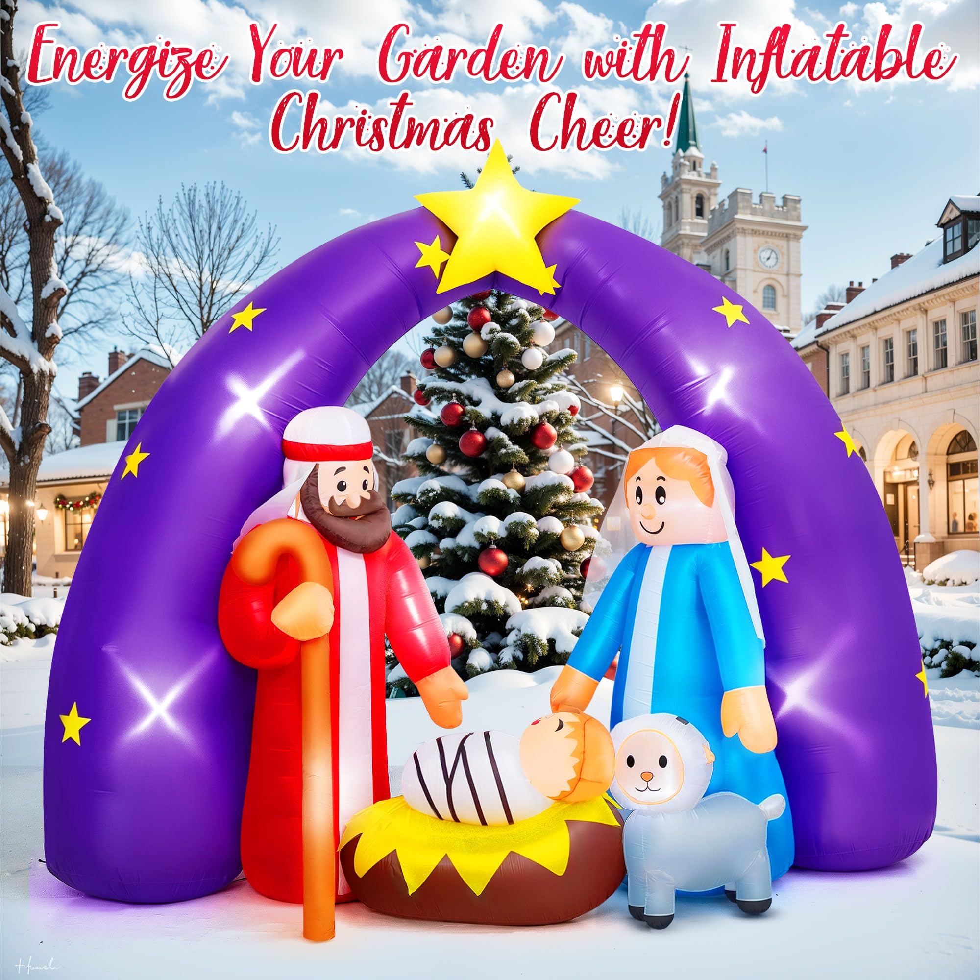 Foto 5 | Decoraciones Inflables Navideñas, Divertidos Juguetes, Nativity Sc - Venta Internacional.