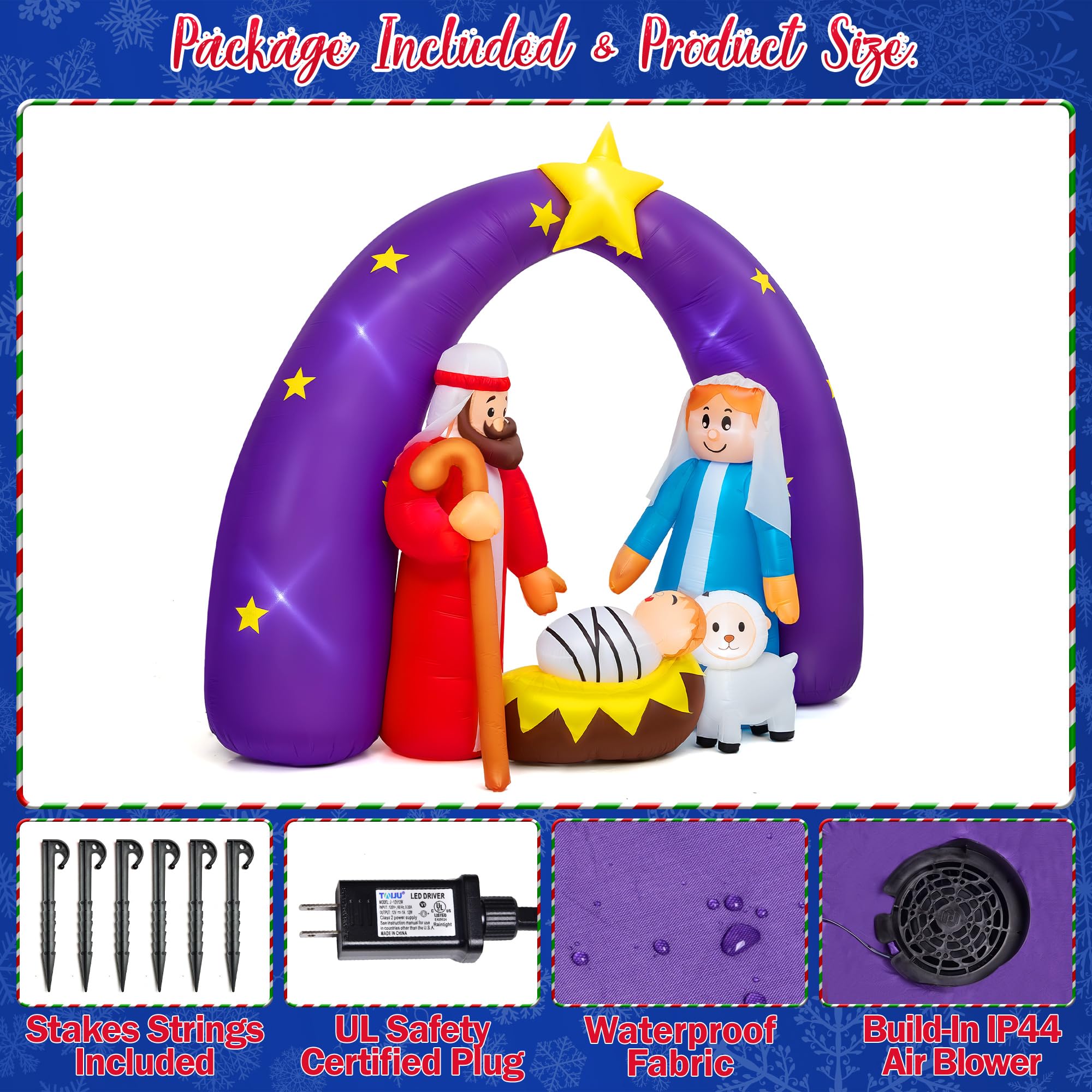 Foto 8 pulgar | Decoraciones Inflables Navideñas, Divertidos Juguetes, Nativity Sc - Venta Internacional.