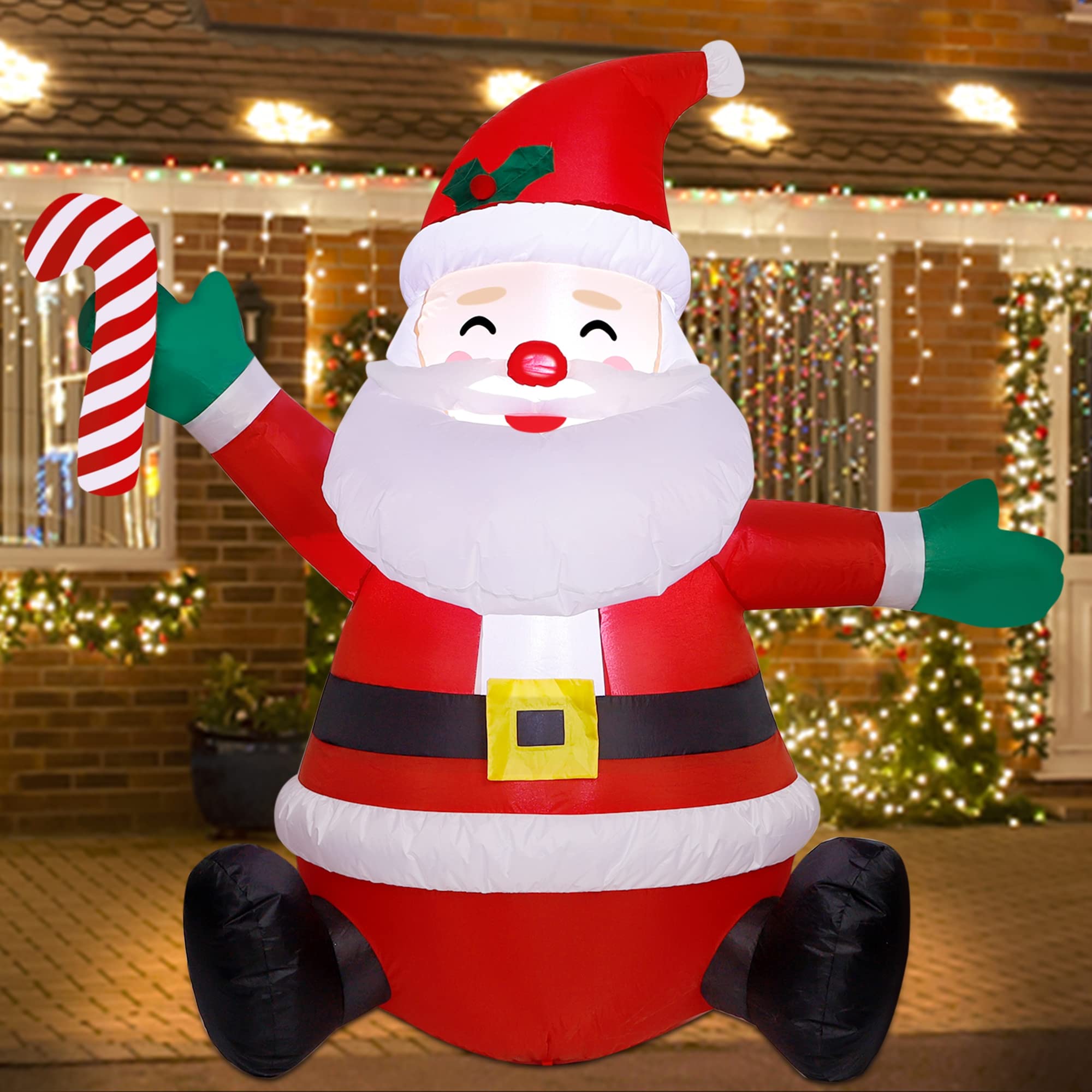 Foto 4 | Papá Noel Hinchable De Navidad Atdawn De 1,2 M Con Luces Led - Venta Internacional.
