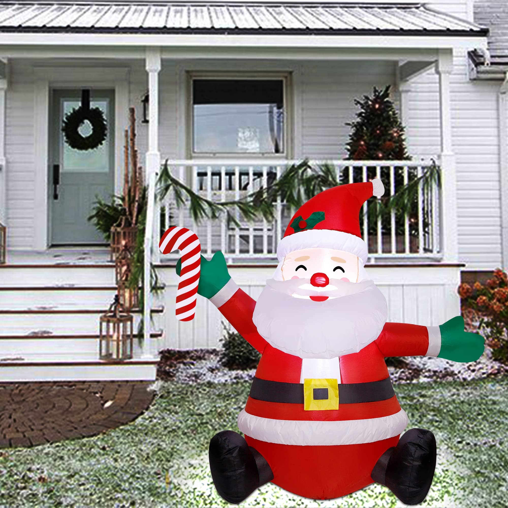 Foto 7 pulgar | Papá Noel Hinchable De Navidad Atdawn De 1,2 M Con Luces Led - Venta Internacional.