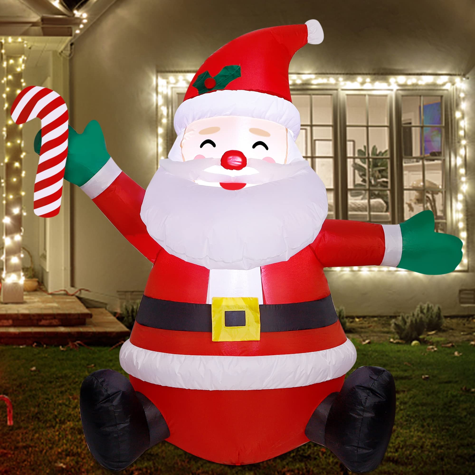 Foto 8 pulgar | Papá Noel Hinchable De Navidad Atdawn De 1,2 M Con Luces Led - Venta Internacional.