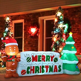 Foto 1 | Hombre Y Árbol Inflables Navideños Joiedomi De 3 M Con Forma De L - Venta Internacional.