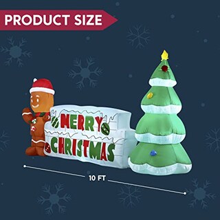 Foto 5 | Hombre Y Árbol Inflables Navideños Joiedomi De 3 M Con Forma De L - Venta Internacional.