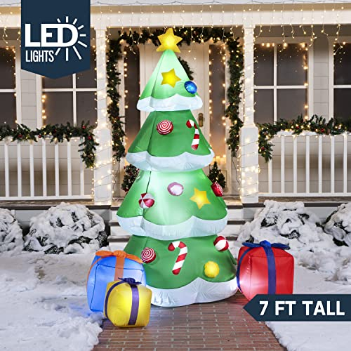 Foto 3 pulgar | Árbol De Navidad Inflable Joiedomi De 7 Pies Con 3 Cajas De Regalo Led - Venta Internacional.