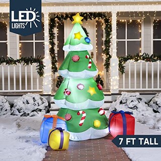 Foto 2 | Árbol De Navidad Inflable Joiedomi De 7 Pies Con 3 Cajas De Regalo Led - Venta Internacional.
