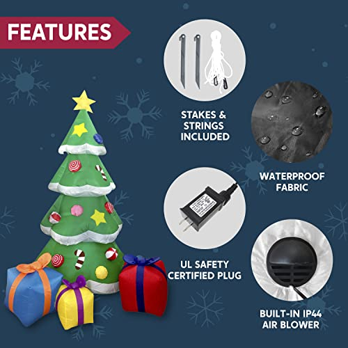 Foto 7 pulgar | Árbol De Navidad Inflable Joiedomi De 7 Pies Con 3 Cajas De Regalo Led - Venta Internacional.