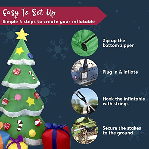 Foto 8 pulgar | Árbol De Navidad Inflable Joiedomi De 7 Pies Con 3 Cajas De Regalo Led - Venta Internacional.