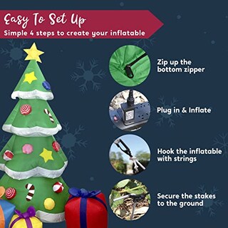Foto 7 | Árbol De Navidad Inflable Joiedomi De 7 Pies Con 3 Cajas De Regalo Led - Venta Internacional.