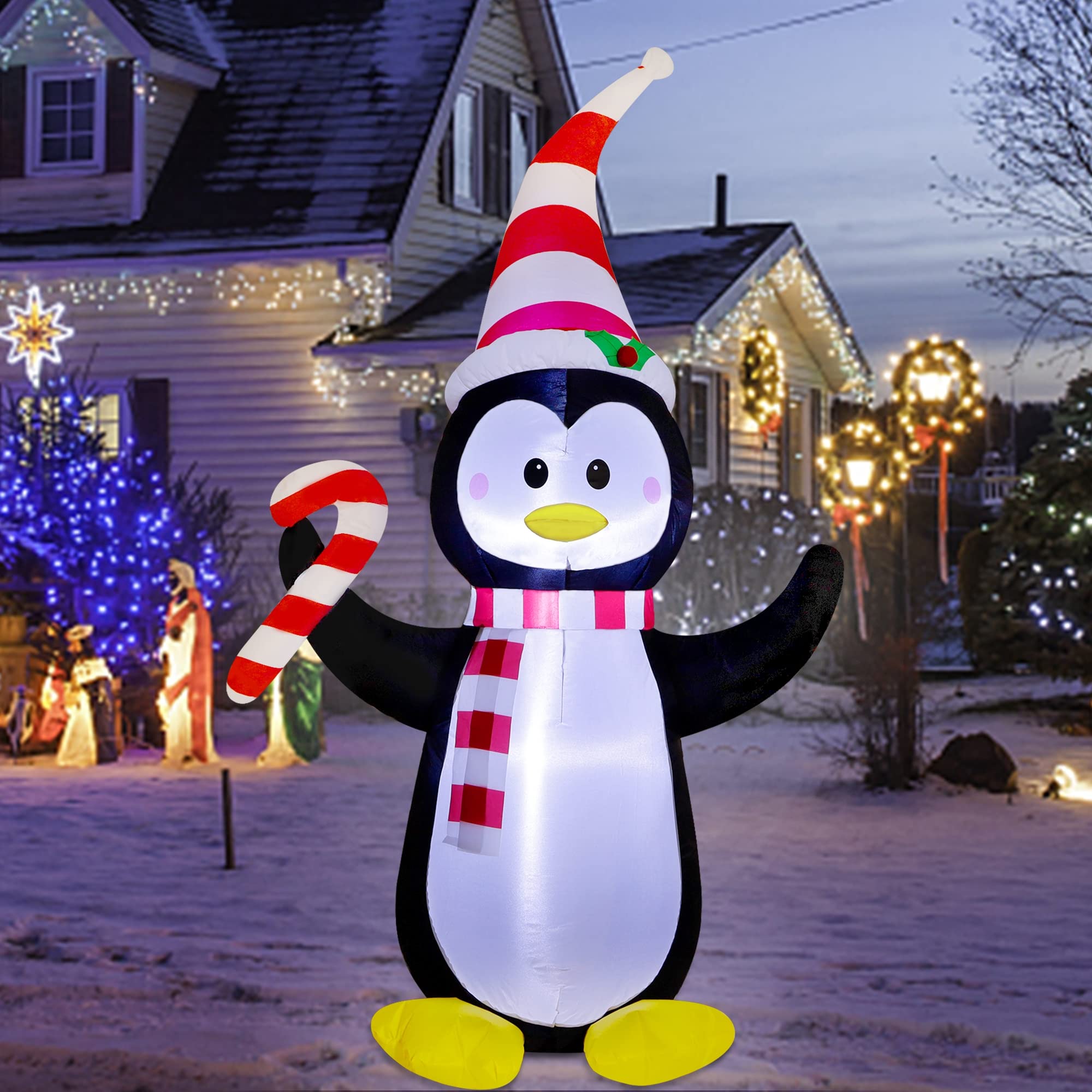 Pingüino Hinchable Navideño Atdawn De 1,5 M Con Luces Led - Venta Internacional. $1,108