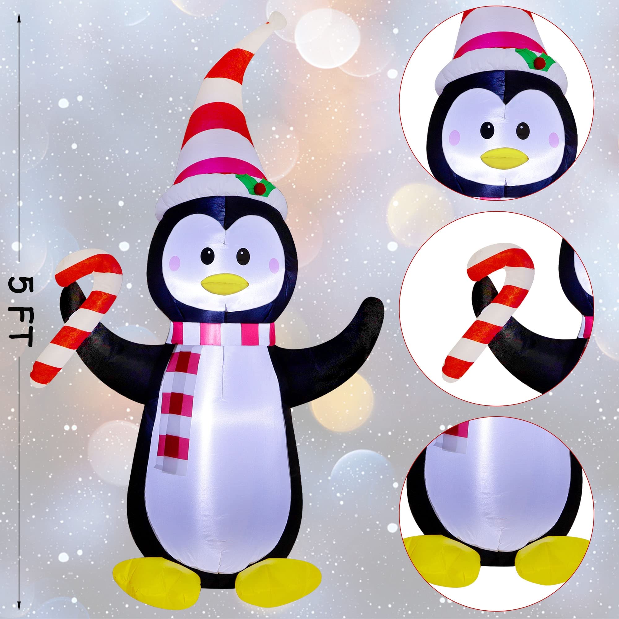Foto 4 pulgar | Pingüino Hinchable Navideño Atdawn De 1,5 M Con Luces Led - Venta Internacional.