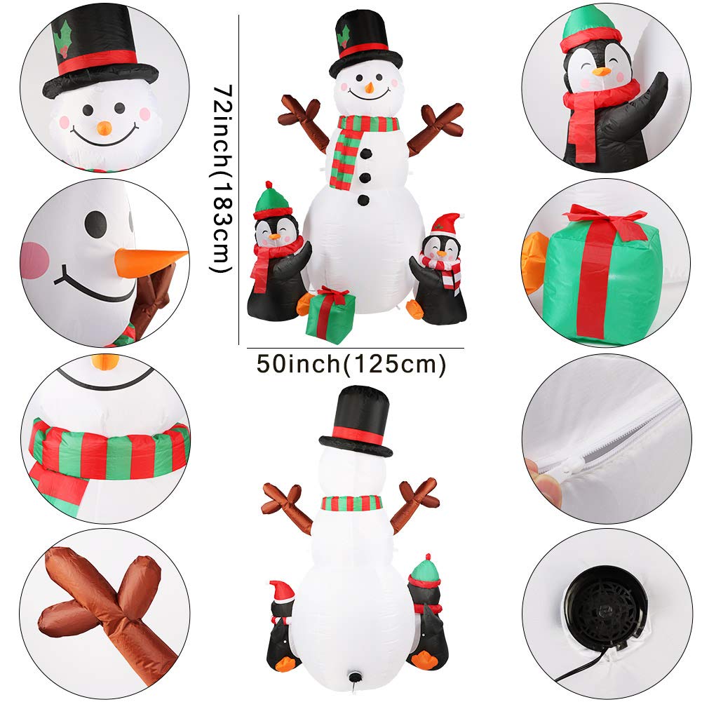 Foto 3 pulgar | Adorno Inflable Aerwo Muñeco de Nieve-Venta Internacional