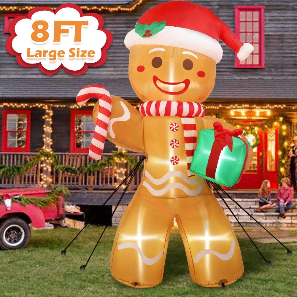 Foto 2 pulgar | Hombre De Jengibre Inflable Navideño De 240 Cm Con Luces Led - Venta Internacional.