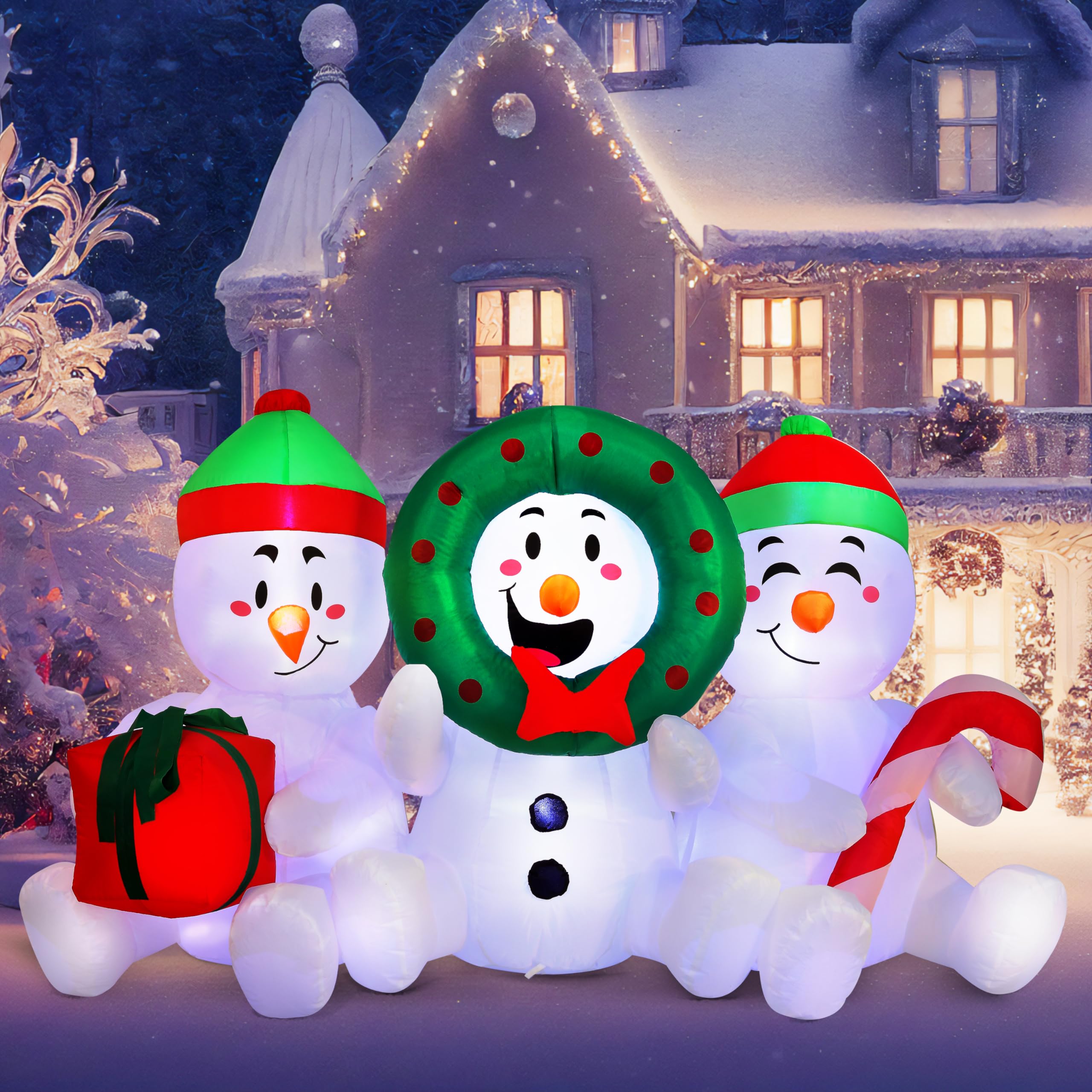 Foto 2 pulgar | Muñecos De Nieve Inflables Joiedomi De 1,8 M Con Luces Led Para Navidad - Venta Internacional.