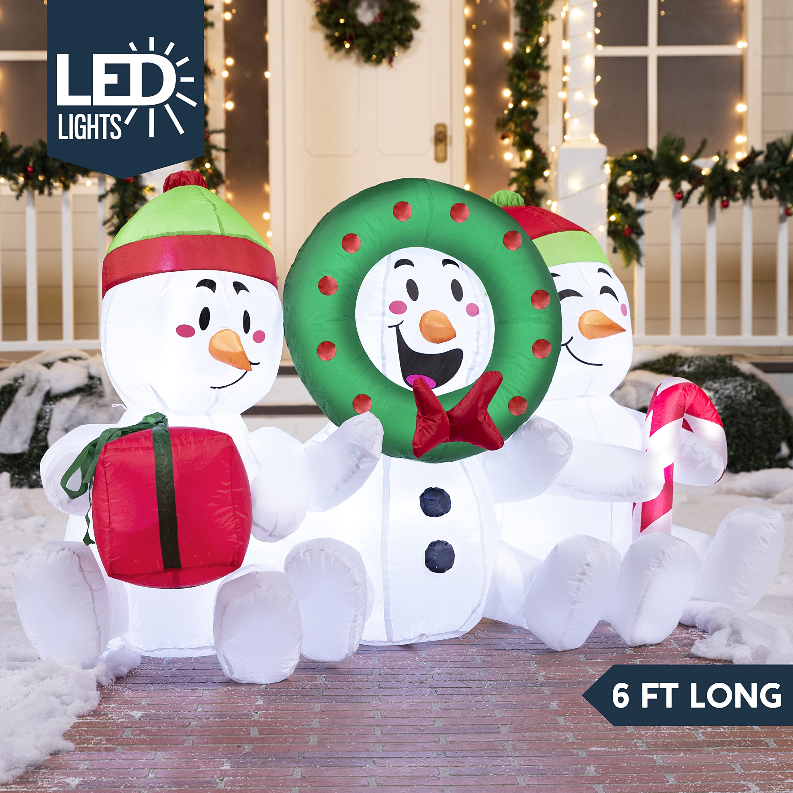Foto 3 pulgar | Muñecos De Nieve Inflables Joiedomi De 1,8 M Con Luces Led Para Navidad - Venta Internacional.