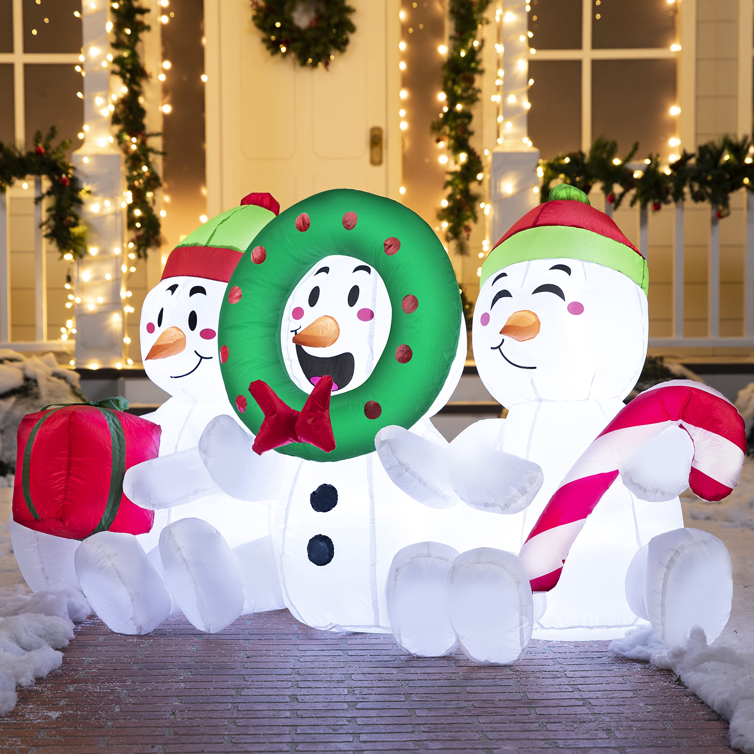 Foto 5 pulgar | Muñecos De Nieve Inflables Joiedomi De 1,8 M Con Luces Led Para Navidad - Venta Internacional.